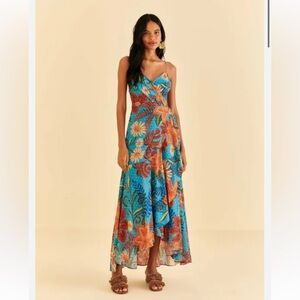 FARM Rio Blue Floral Maxi Dress